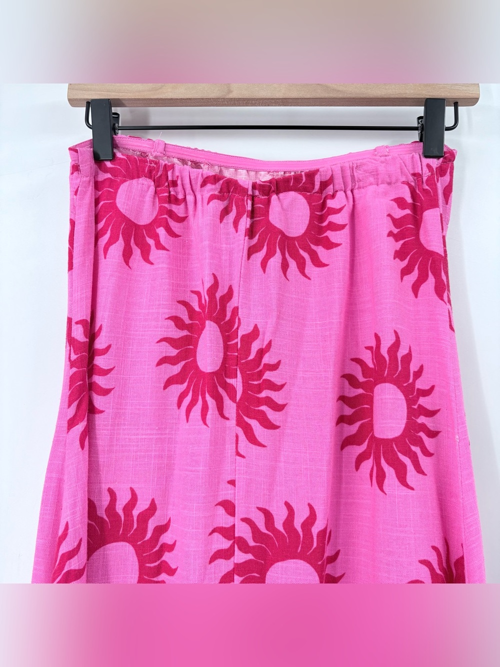 Anthropologie Paper Heart Pink Red Sun Linen Blend Maxi Dress - Picture 4 of 9